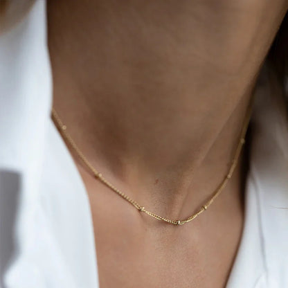Gold Color Stainless Steel  Chain Choker Necklace Women Chain Necklace Sets for Women gift