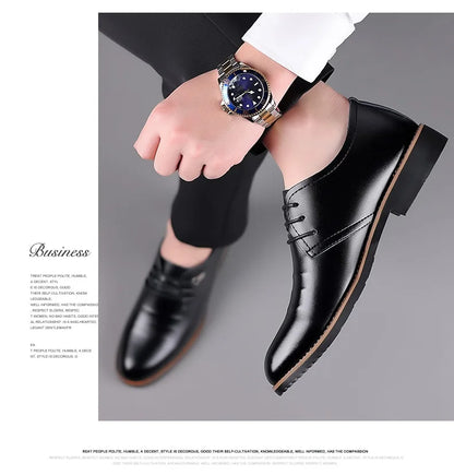 Mens Formal Business Oxford Shoes Classic Leather Dress Shoes for Wedding and Office