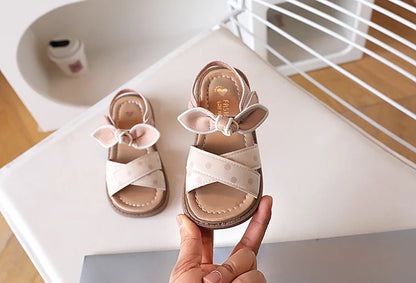 2026 Summer New Girls Soft Bottom Sandals Fashion Retro Hollow Roman Casual Shoes Open-toe Hundreds Of Princess Beach Shoes