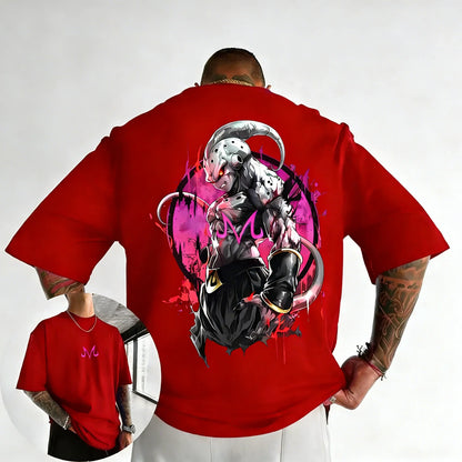 T-shirt Summer New Majin Buu Printed Men's and Women's Trendy Versatile Loose Casual Short Sleeve Top