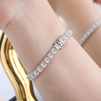 Luxury Full Moissanite Bracelet S925 Silver Sparkling Diamond for Women Engagement Wedding Fine Jewelry Gift GRA Certified