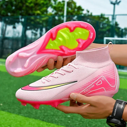 New Men Football Boots Match Long Spikes Soccer Shoes Cleats Boys Comfortable Training Sport Adult Breathable Outdoor Non Slip
