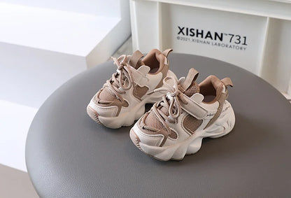 Sports Shoes for Children Baby Girls Shoes Kids Shoes Boys Chunky Sneakers Toddler Lace-up Casual Shoes Thick Bottom Sneakers