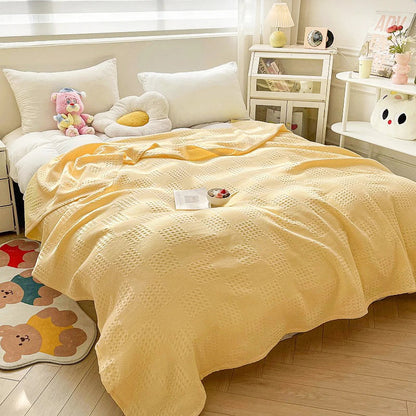Cotton Throw Blanket Soft Breathable Waffle Blanket for Twin Queen King Bed Decorative Plaid Sofa Blankets Summer Throws