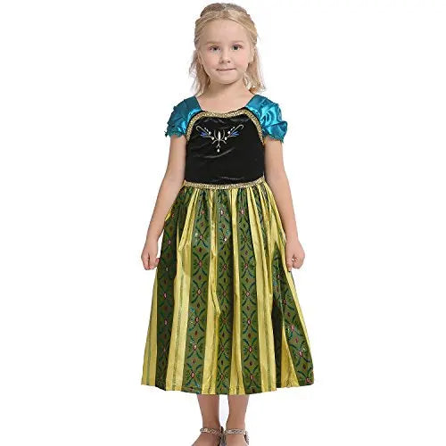 2026 Exquisite Anna Coronation Gown Toddler Snow Queen Halloween Princess Dress Girl Make up Party Birthday Fancy Elsa Costume