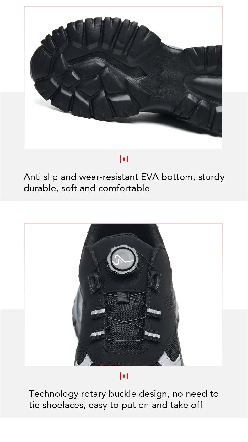 Light Breathable Sneaker Safety Shoes With Steel Toe Cap Anti-Piercing, Shock Absorbing Anti-Smash Design, Work Shoes for Men
