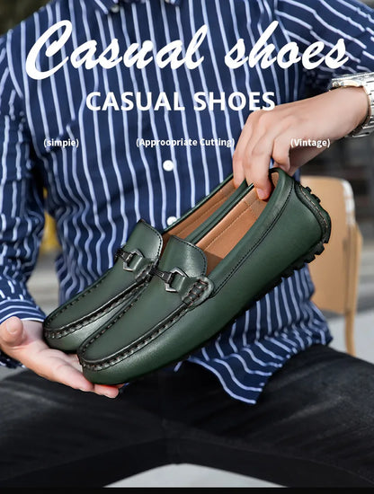 Genuine Leather Men Casual Shoes Luxury Brand Mens Loafers Moccasins Breathable Slip on Italian Driving Shoes Chaussure Homme