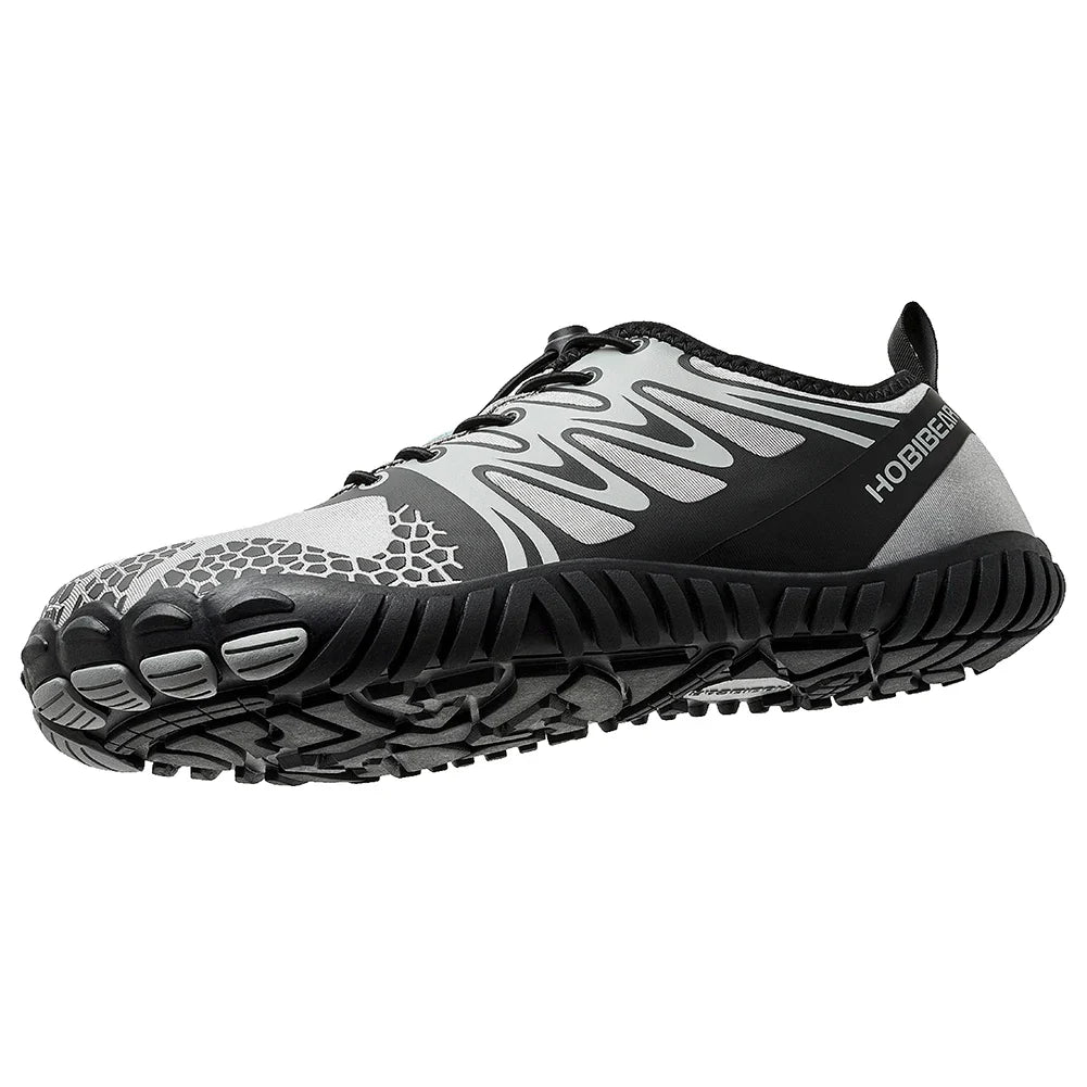 Wide Toe Barefoot Shoes for Unisex Artificial Leather Outdoor Walking Sneakers Zero Drop Minimalist Elastic Band Shoes