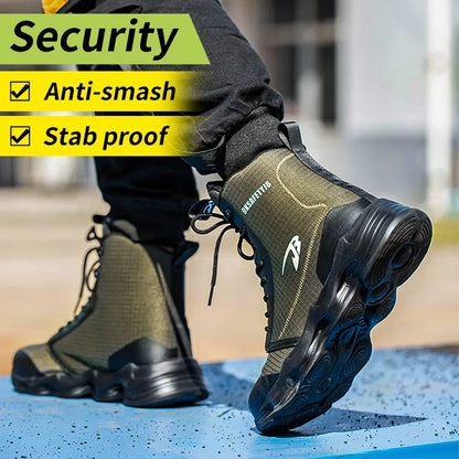 Safety Shoes Men Boots High Top Work Sneakers Steel Toe Cap Anti-smash Puncture-Proof work Boots Indestructible Shoes