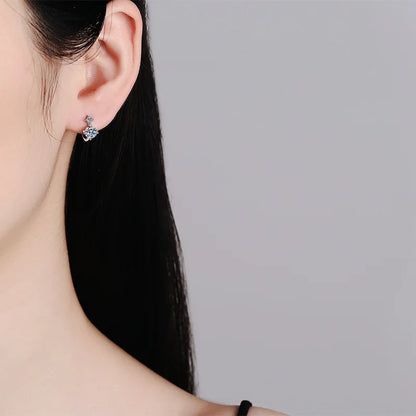 Real D Color 0.55CT Full Moissanite Hoop Earrings For Women S925 Sterling Silver Plated PT950 Diamond Earring Fine Jewelry