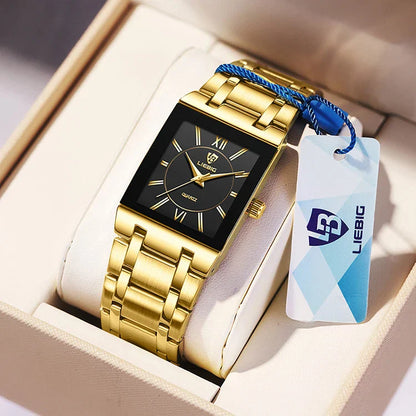 Luxury Golden Quartz Wristwatches For Female Girl Male Fashion 30m Waterproof Women Ladies Mens Watches Relogio Feminino