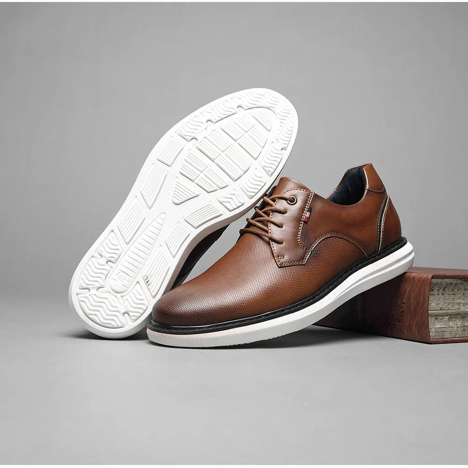 Genuine Leather Dress Shoes Comfy Men Casual Shoes Smart Business Work Office Lace-up Men Shoes