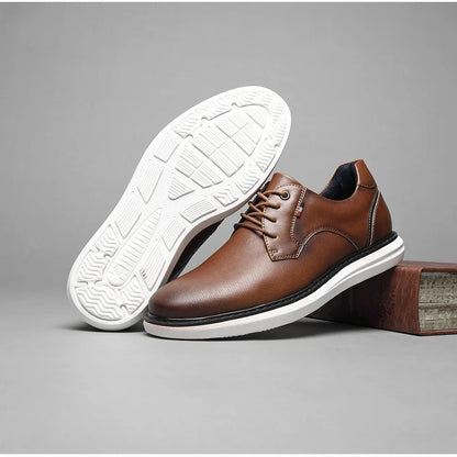 Genuine Leather Dress Shoes Comfy Men Casual Shoes Smart Business Work Office Lace-up Men Shoes