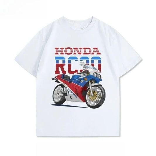 RC30 Retro Racing Motorcycle Men's T Shirt Official Classic Bike Print Soft Cotton Casual Biker Streetwear Summer 2026 Tee