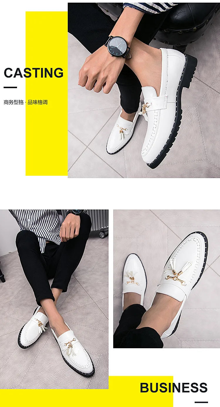 Luxury Red Patent Men Formal Shoes Leather Designer Tassels Mens Oxford Shose Fashion Wedding Men Dress Shoes sapato social