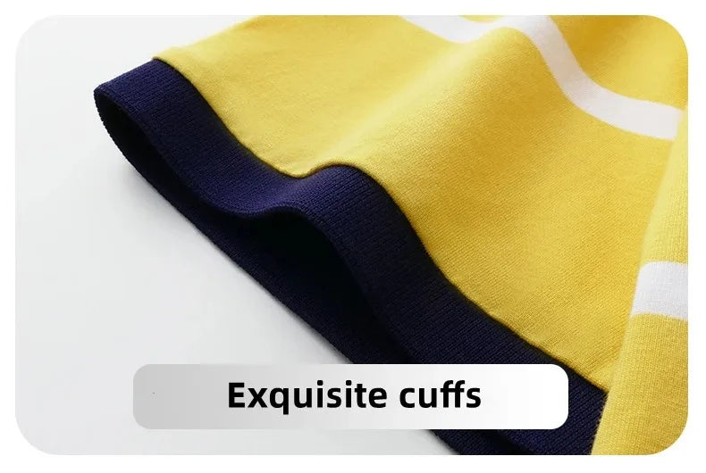 Light luxury brand short sleeve men's POLO shirt summer fashion personality striped badge top breathable ice silk casual T-shirt