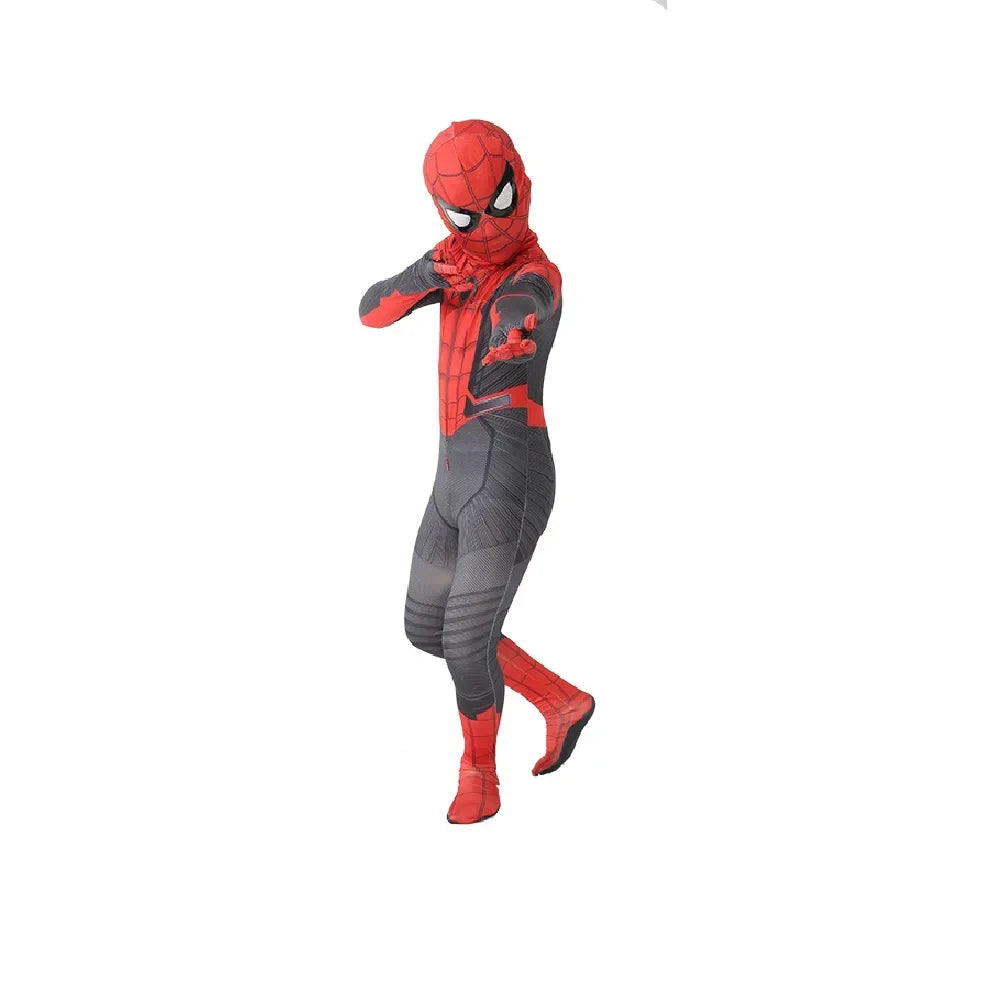 Kids Spiderman Costume Birthday Gift Party Dress Up Spiderman Classic Miles Superhero Kids Cosplay Costume Elasticity Jumpsuit