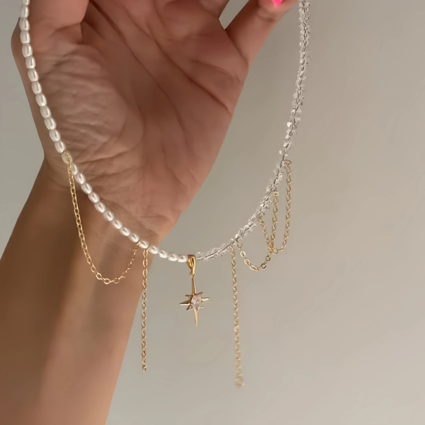 New Irregular Choker Vintage Tassels Zircon Heart Pendant Necklace For Women Female Geometric Baroque Transparent Crystal Chain