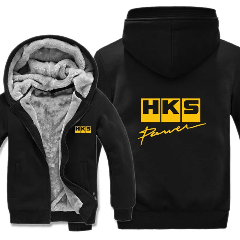 HKS Power and Sports Hoodies Men Streetwear Coat Wool Liner Jacket HKS Sweatshirts Warm Hoody
