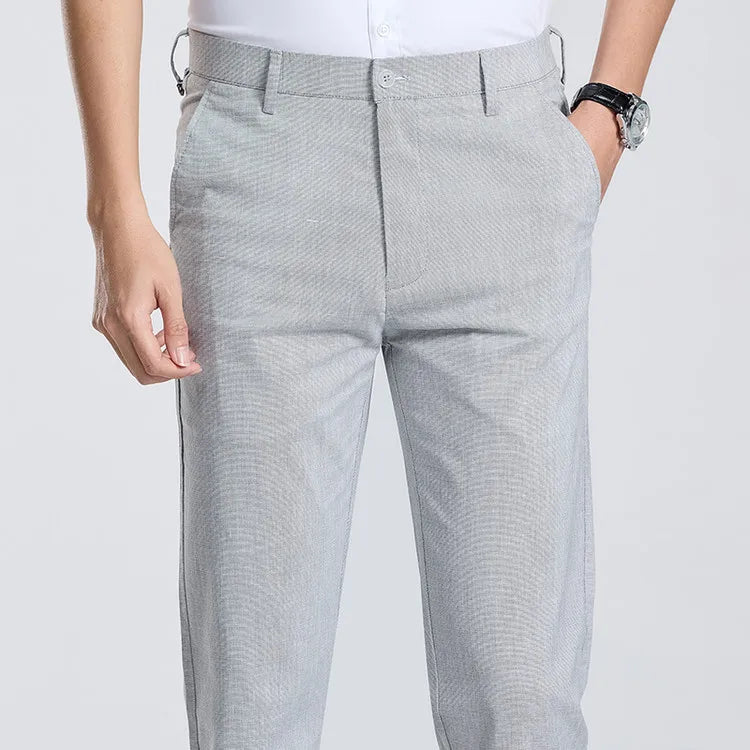 Men's Casual Trousers 2026 New Loose Fit Linen-Blend Straight Leg Pants Breathable Lightweight Comfort