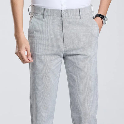 Men's Casual Trousers 2026 New Loose Fit Linen-Blend Straight Leg Pants Breathable Lightweight Comfort