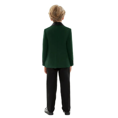 High Quality Boys Formal Suit 4 Pieces Green Party Dresswear for Kids Toddler 3-14 Years Jacket Pants Vest Bowtie Fast Shipping