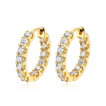 100% 925 Sterling Silver 3mm Real Moissanite Hoop Earrings For Men Women 2023 Trending Luxury Wedding Party Fine Jewelry