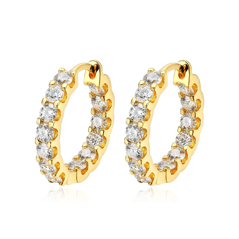 100% 925 Sterling Silver Real 2.6ct Moissanite Earring Hoops For Women Sparkling Wedding Party Luxury Fine Jewelry Gift