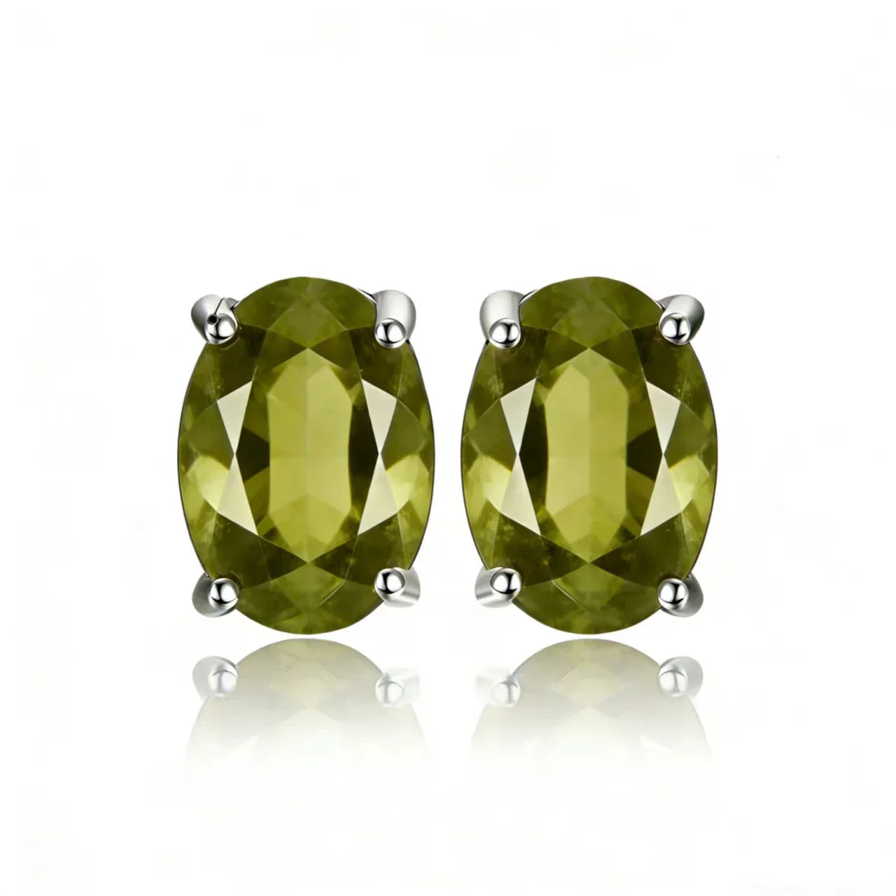 Rose Gold Yellow Gold Plated Oval Natural Amethyst Citrine Garnet Topaz Peridot 925 Sterling Silver Earrings for Women