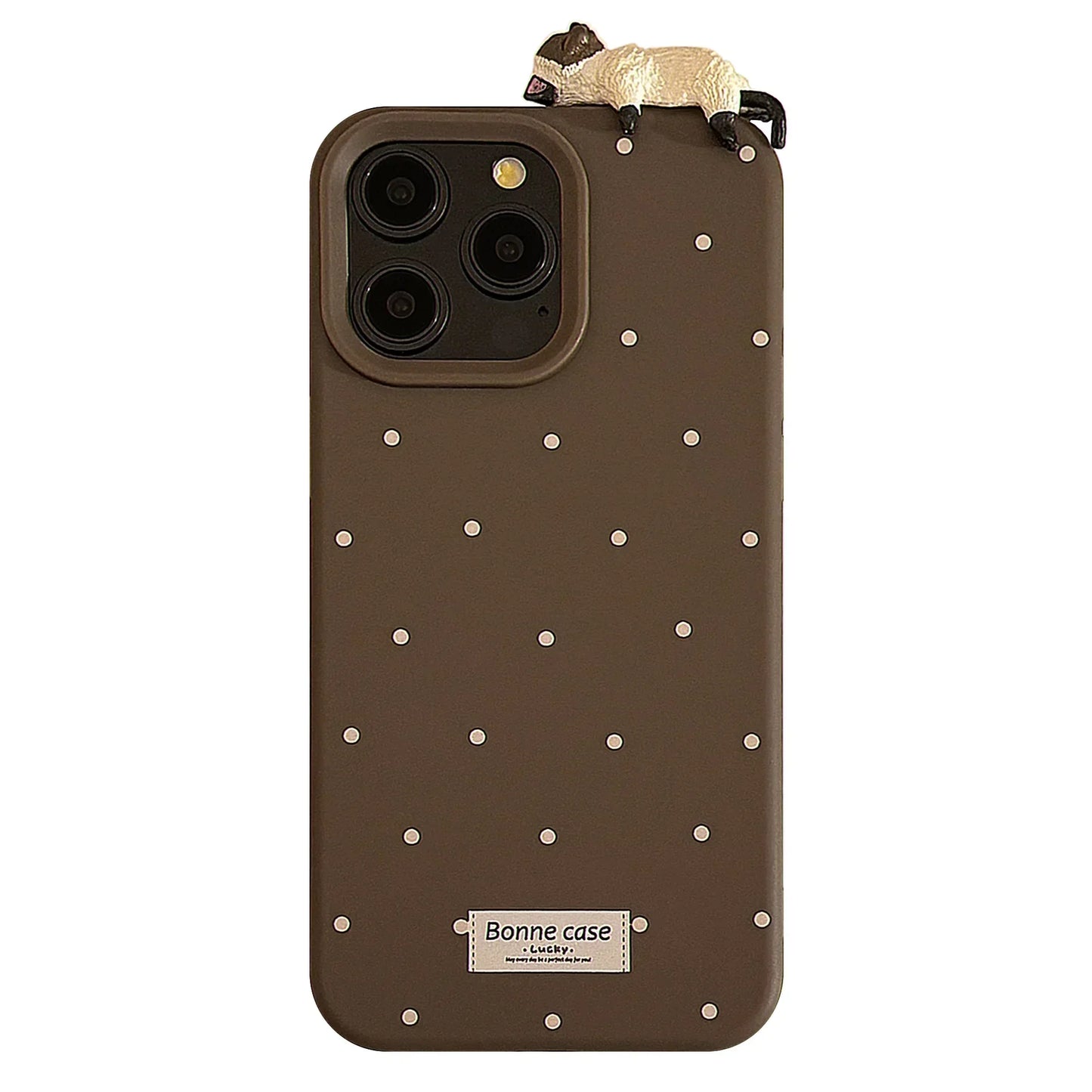 Cute 3D Cat Decorative Polka Dot Phone Case for IPhone17 16 15 14 12 13 11 Pro ProMax Plus X XR Shockproof Phone Cover
