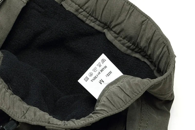 Men's Fleece Cargo Pants Winter Plush Tactical Pants Casual Joggers 3XL Korean Loose Hiking Running Warm Thermal Trousers
