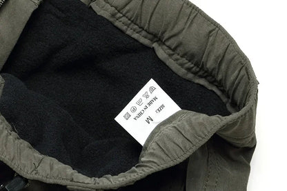 Men's Fleece Cargo Pants Winter Plush Tactical Pants Casual Joggers 3XL Korean Loose Hiking Running Warm Thermal Trousers