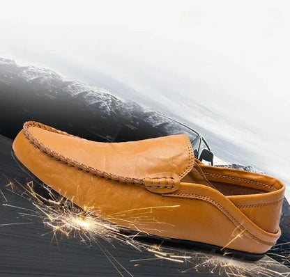 Men Leather Loafers Comfortable Slip On Shoes Breathable Lightweight Walking Shoes for Big Size 47 Casual Soft Driving Shoes