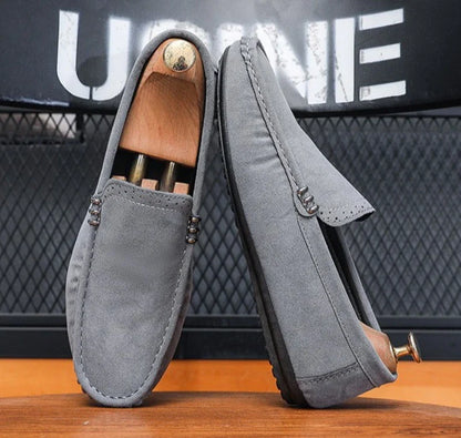 Novos Sapatos Masculinos de Primavera e Outono Estilo Social, Camurça, Sapatilhas Loafer, Couro Fosco Casual para Jovens