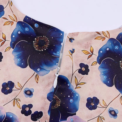 2026 summer new dress Europe and the United States small fly sleeve printed dress little girl host high-end performance clothing