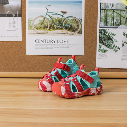 Baby Camouflage Sandals Boys Anti-kick Anti-slip Sport Sandals Girls Breathable Mesh Sandals