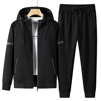 Men Running Sports Tracksuits Hoodies Zipper Outwear Sportwear+Sweatpants Sets Male Workout Sports Outfit Autumn Spring Sets men