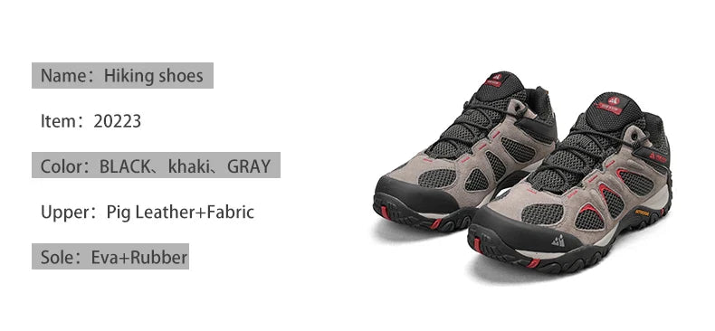 New Non-slip Wear Resistant Men‘s Outdoor Hiking Shoes Breathable Splashproof Climbing Men Sneaker Hunting Mountain Shoes