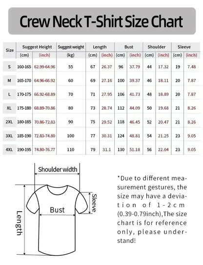 Summer Men's Letter Printed Round Neck Short Sleeved Pure Cotton Sweat Absorbing Gym Fitness Loose T-shirt Plus Size Top