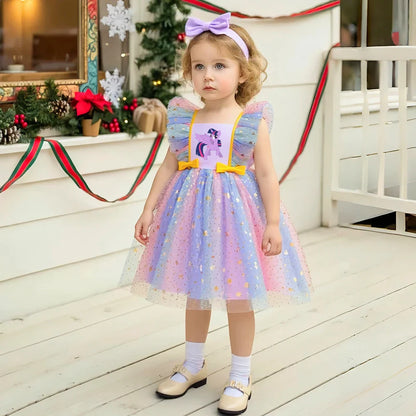 My Little Pony Baby Prinsess Dress Girls Birthday Party Dresses Kids Children Sleeveless Tulle Tutu Clothings 1-5Y