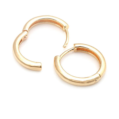 6PCS 14MM 16MM 18MM 23MM 25MM 30MM 18K Gold Color Brass Round Circle Loop Earrings Hoops Jewelry Making Supplies Accessories