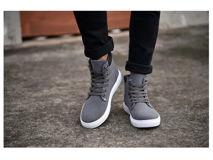 Men's Boots  New Korean Version Men's Shoes High Top Skateboard Shoes Retro Platform Casual Lace Up Men Fashion Boots 2025