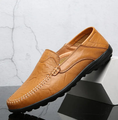 Genuine Leather Men Casual Shoes Luxury Brand Formal Men Loafers Moccasins Italian Breathable Slip on Male Boat Shoes Size 37-47