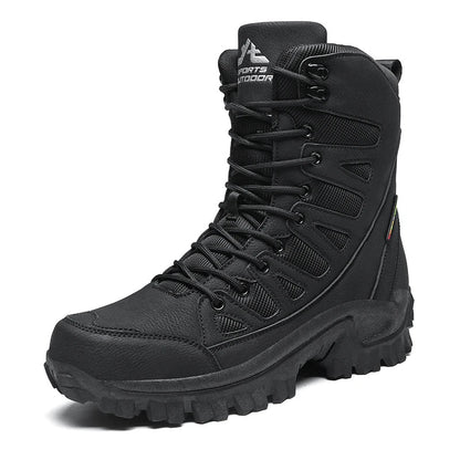 New Men's Boots Fashion Outdoor Men Hiking Boots High Top Breathable Men Desert Combat Ankle Boots Non-slip Motorcycle Boots