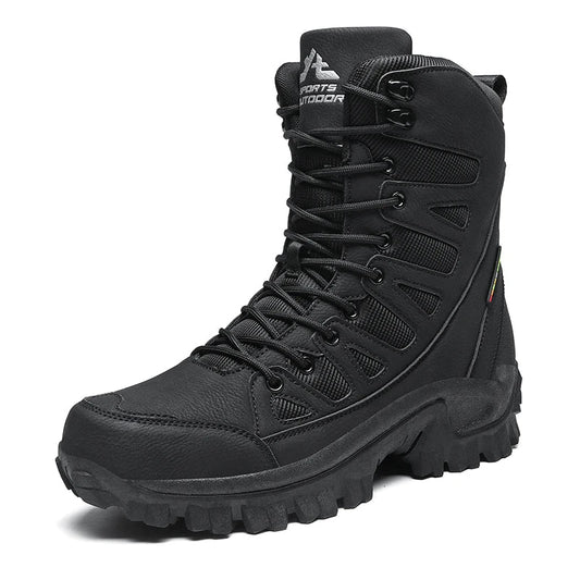 New Men's Boots Fashion Outdoor Men Hiking Boots High Top Breathable Men Desert Combat Ankle Boots Non-slip Motorcycle Boots