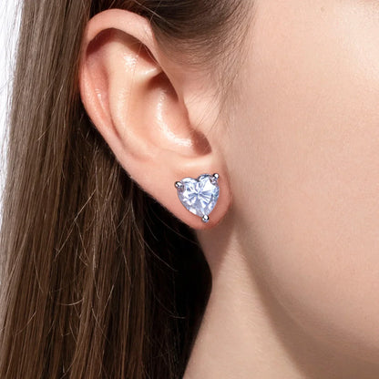 Heart Moissanite Stud Earrings 1cttw-6cttw D Color VVS1 925 Sterling Silver 18k Gold Plated Classic Women's Jewelry