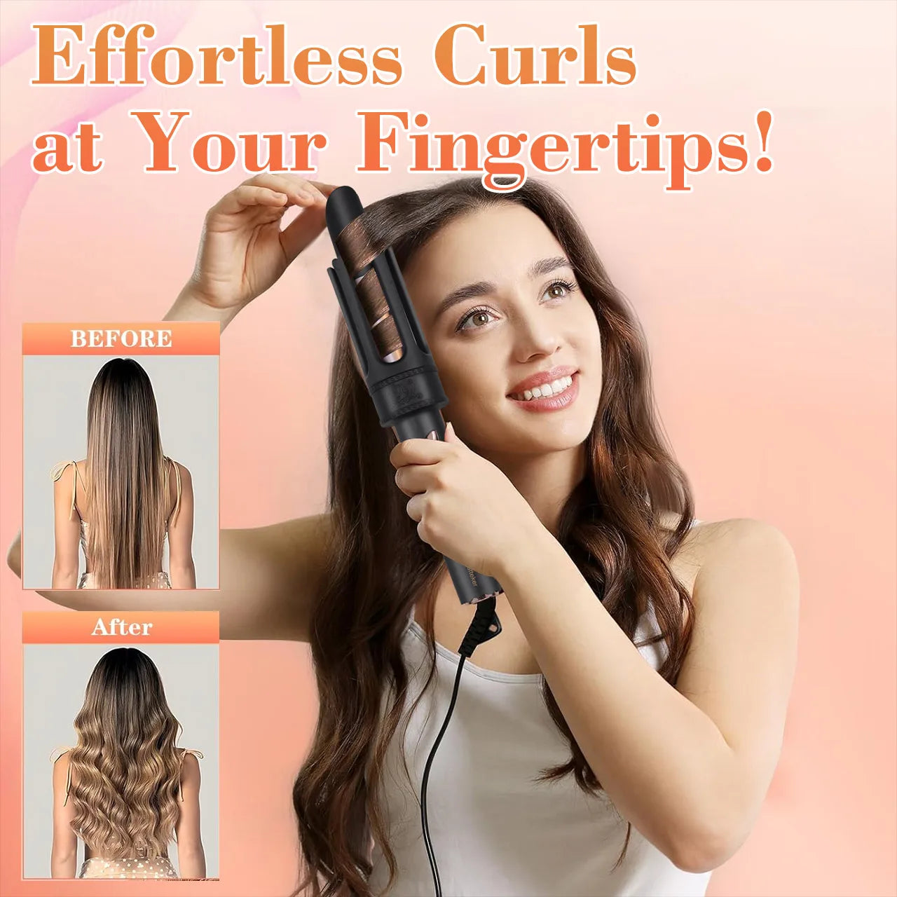 Electric Curling Iron Automatic 32mm Large Wave Lazy Person’s Temperature-Controlled Hair Curler EU Standard