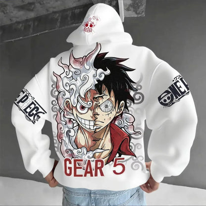 ONE PIECE Anime Luffy Joint Men's Hoodie Spring and Autumn New Large Daily Loose Japan Harajuku Parent-Child Pullover Top