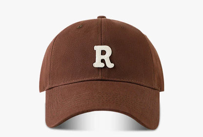 Large Head Circumference Baseball Cap Men's and Women's Dome Hat Soft Top Cap 60/65cm Sun Protection  Letter R Hat Adult Caps