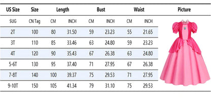 Peach Dresses For Girls Princess Costume Clothes Party Cosplay Halloween Carnival Birthday Dress Kids Vestidos